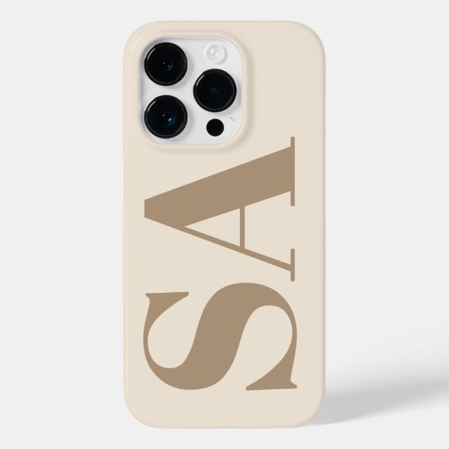trendiges Antikweiß mit Monogramm Case-Mate iPhone 14 Pro Hülle (Rückseite)