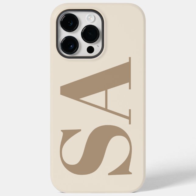 trendiges Antikweiß mit Monogramm Case-Mate iPhone 14 Pro Max Hülle (Rückseite)