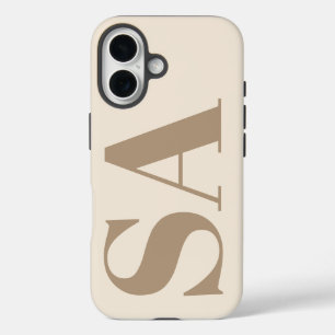 trendiges Antikweiß mit Monogramm Case-Mate iPhone 16 Hülle