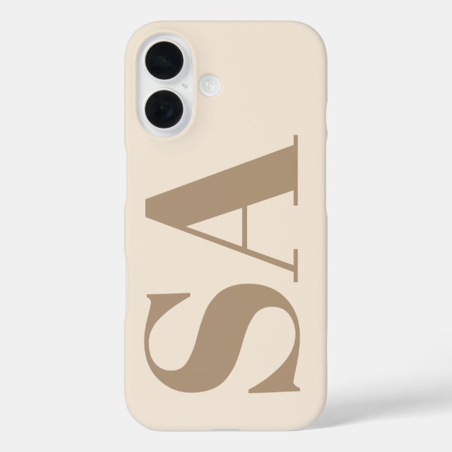 trendiges Antikweiß mit Monogramm Case-Mate iPhone 16 Hülle (Rückseite)