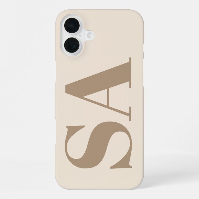trendiges Antikweiß mit Monogramm Case-Mate iPhone 16 Plus Hülle (Rückseite)