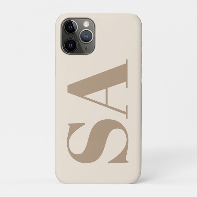 trendiges Antikweiß mit Monogramm Case-Mate iPhone Hülle (Rückseite)