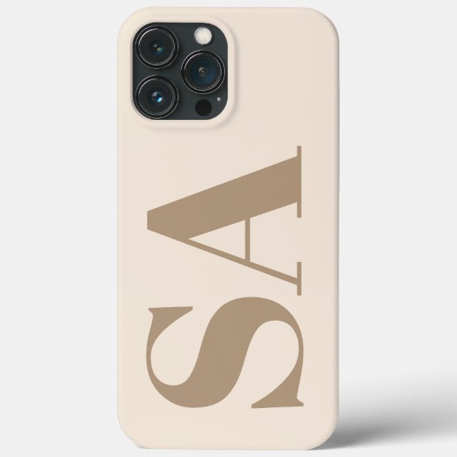 trendiges Antikweiß mit Monogramm Case-Mate iPhone Hülle (Rückseite)