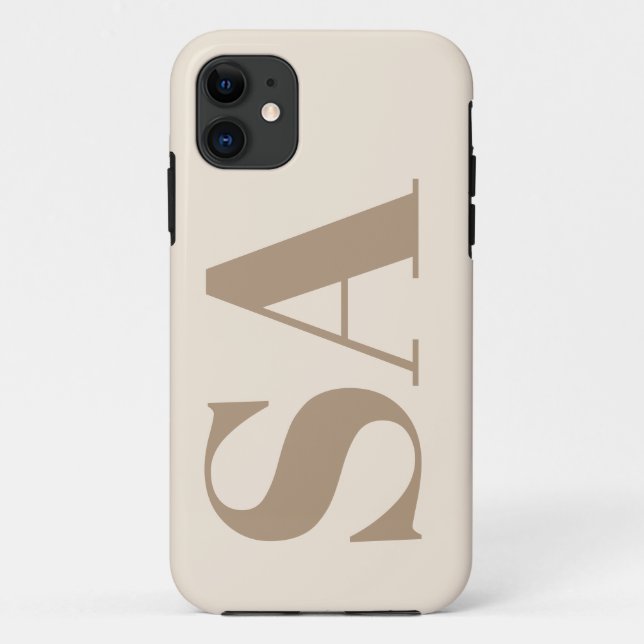 trendiges Antikweiß mit Monogramm Case-Mate iPhone Hülle (Rückseite)