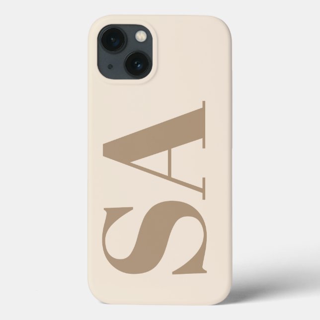 trendiges Antikweiß mit Monogramm Case-Mate iPhone Hülle (Rückseite)