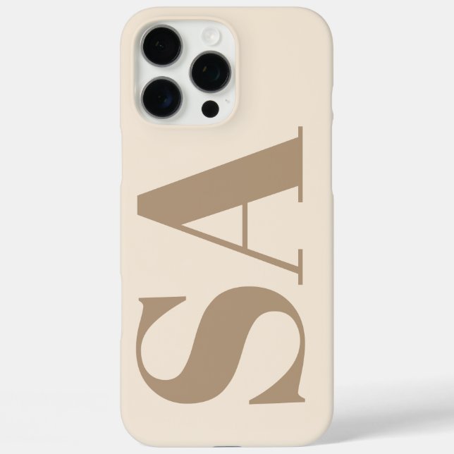trendiges Antique White mit Monogramm Case-Mate iPhone 16 Pro Max Hülle (Rückseite)