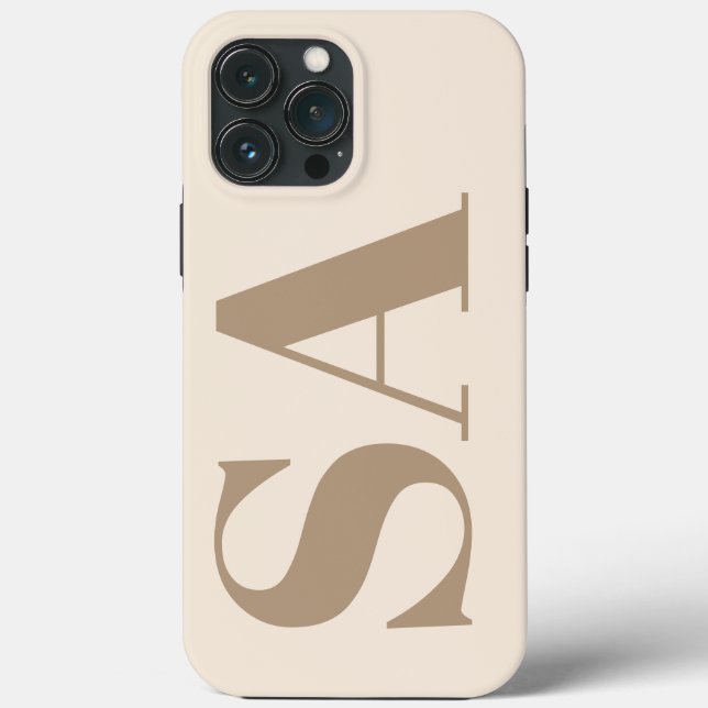 trendiges Antique White mit Monogramm Case-Mate iPhone Hülle (Rückseite)