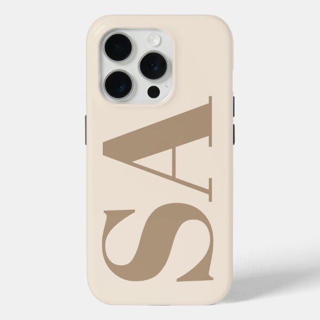 trendiges Antique White mit Monogramm Case-Mate iPhone Hülle (Rückseite)