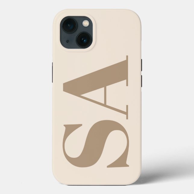 trendiges Antique White mit Monogramm Case-Mate iPhone Hülle (Rückseite)