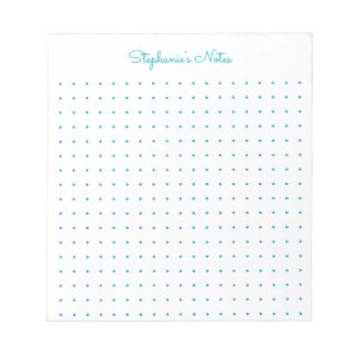 Trendiges Aqua personalisiertes Punktgitter Notizblock