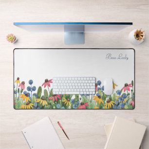 Trendiges, Aquarellfarben-Wildblumen-Grenzmuster Schreibtischunterlage