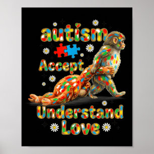 Trendiges Baby-Affe Autismus-Bewusstsein akzeptier Poster