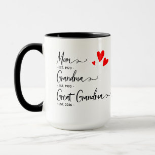 Trendiges benutzerdefiniertes Jahr Mama Oma Ur-Oma Tasse