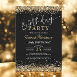 Trendiges Black Gold 18. Glitzer jeden Geburtstag Einladung<br><div class="desc">Feiern Sie einen unvergesslichen 18. Geburtstag im Stil mit diesem trendigen Black Gold Glitzer Any Age Birthday Einladung! Die Einladung ist mit einem schwarzen Hintergrund und blendenden Imitaten goldenen Glitzer-Akzenten gestaltet und eignet sich perfekt für ein glamouröses Meilenstein-Fest. Vollständig editierbar, können Sie Alter, Namen und Veranstaltungsdetails anpassen. Ideal für 18....</div>