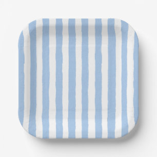 Trendiges Blau gestreift Pappteller