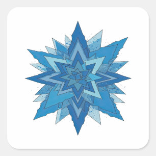 Trendiges Blaues FROZEN Vinyl-Style Quadratischer Aufkleber