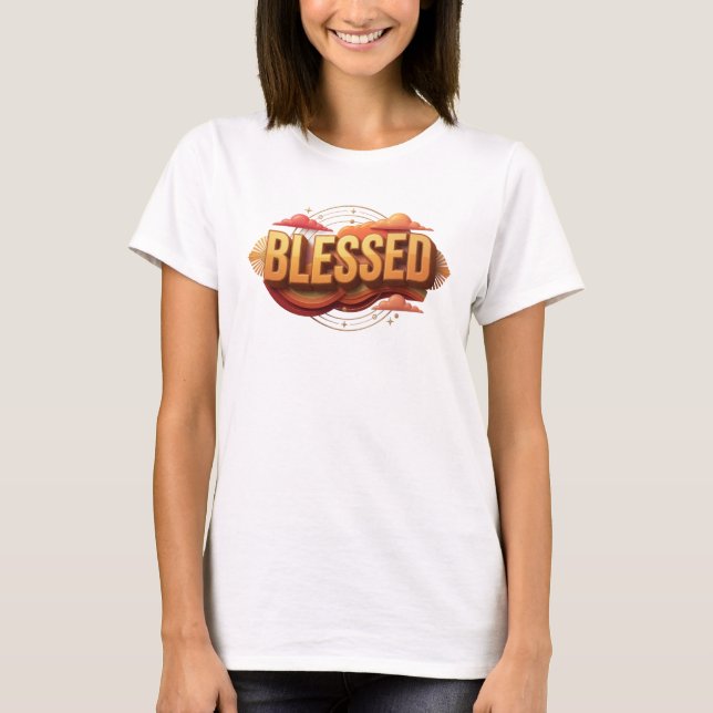 Trendiges BLESSED Art Design T-Shirt (Vorderseite)