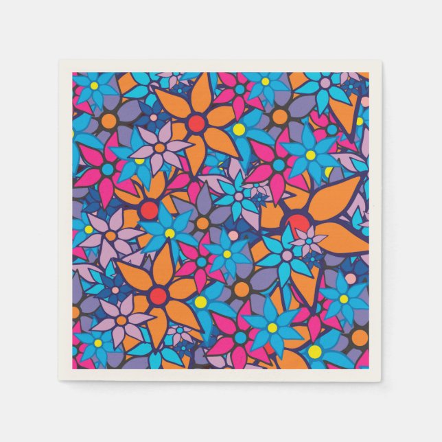 Trendiges Blumenmuster #2 Serviette (Vorderseite)