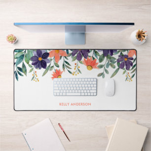 Trendiges botanisches Foliage Muster Mit Monogramm Schreibtischunterlage