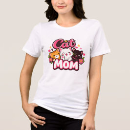 Trendiges Cat Mom T-Shirt | Süßes farbenfrohes Kat Tri-Blend Shirt
