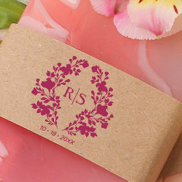 Trendiges Chic Hochzeitszweige Initials Monogram Gummistempel