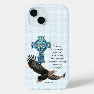 Trendiges christliches blaues Punkt Adler keltisch Case-Mate iPhone Hülle