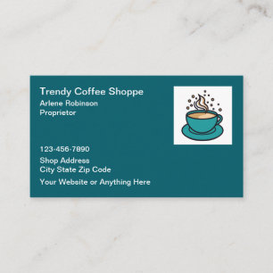 Trendiges Coffee Shop Bistro Café Visitenkarte