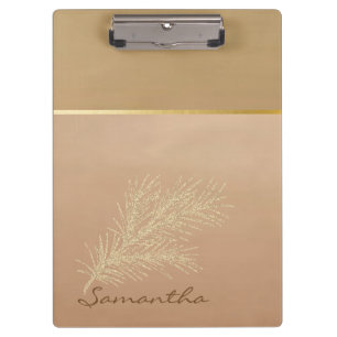 Trendiges Cooles Gold Glitter Feder - Personalisie Klemmbrett