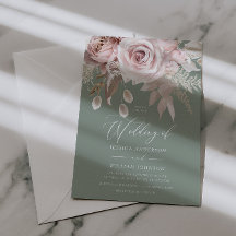 Trendiges Designer-Rosé- und Salbei-Hochzeit