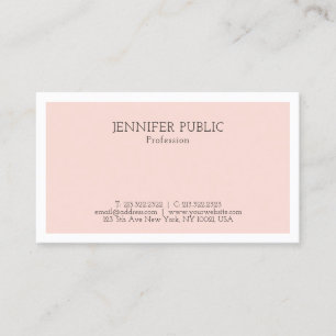 Trendiges Elegantes Einfaches Design Rosé Einfach Visitenkarte
