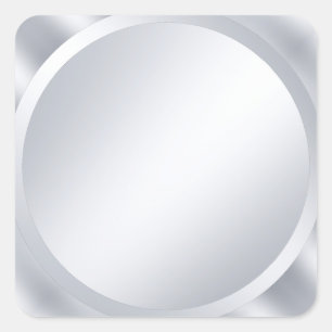 Trendiges Elegantes Metallic Silber Blanko Custom Quadratischer Aufkleber