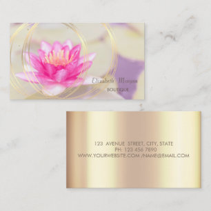Trendiges Elegantes Roségold, Goldene Kreise Lotus Visitenkarte
