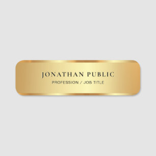 Trendiges Elegantes Template Gold Glamour Luxus Namensschild