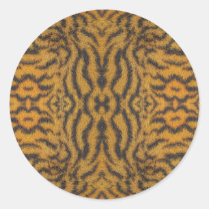 Trendiges exotisches Tigerfell-Muster-Tierprint Runder Aufkleber