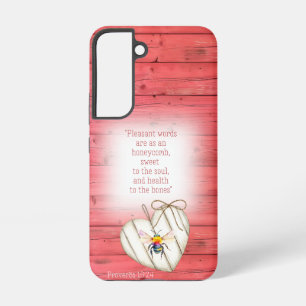 Trendiges falsches rotes Holz Herz Regenbogen Bien Samsung Galaxy Hülle