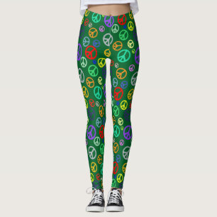 Trendiges Friedenssymbol-Muster in vielen lustigen Leggings
