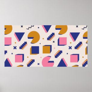 Trendiges geometrisches nahtloses Muster im Memphi Poster