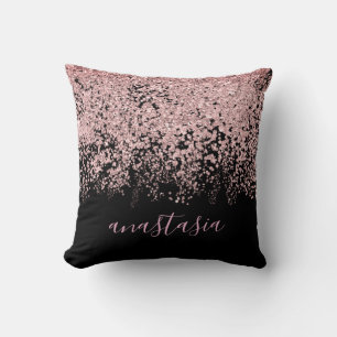 Trendiges Glamour Rosa Rosen Gold Glitter Funkel S Kissen