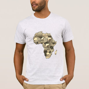 Trendiges Gold Afrikanisches Karten Motiv T-Shirt