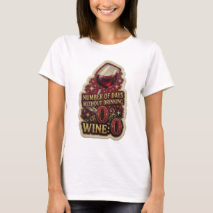 Trendiges Gold ANZAHL DER TAGE OHNE WEINTRINKEN 0 T-Shirt