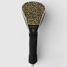 Trendiges Gold Glitzer Leopard Animal Print Monogr