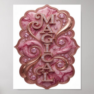Trendiges Gold MAGISCHES Slogan-Design Poster