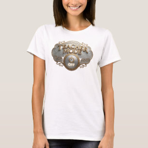 Trendiges Gold TEACH MODE OFF Stil Statement T-Shirt