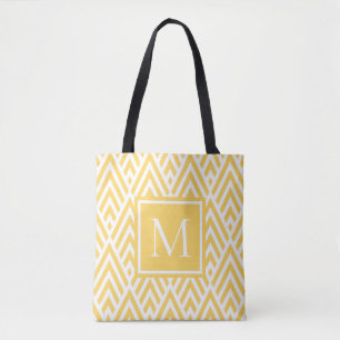 Trendiges goldgelbes Monogram-Diamantmuster Tasche
