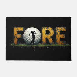 Trendiges Golfdesign mit Golfer-Silhouette Fußmatte