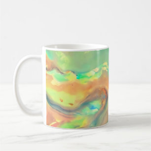 Trendiges helles farbenfrohes künstliches holograf kaffeetasse