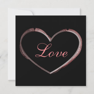 Trendiges Herz Graue Kalligrafie Liebe Hochzeit