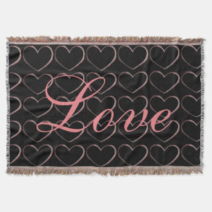 Trendiges Herz Graue Kalligrafie Liebe Hochzeit Decke