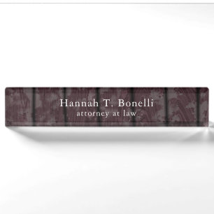 Trendiges Holzdesign Schlicht Beruflich Namensplakette