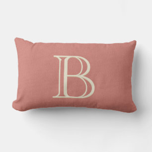 Trendiges Korallenrot Personalisiertes Monogramm D Lendenkissen